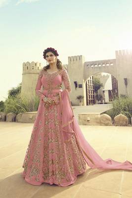 Pink Embroidered Net Salwar 1