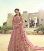 Pink Embroidered Net Salwar