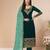 Teal Embroidered Faux Georgette Salwar