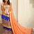 Orange embroidered georgette saree with blouse