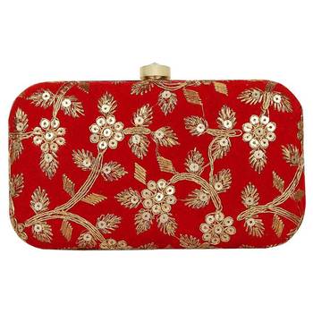 Red Velvet Women Party Clutch (Red) 1