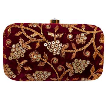 Maroon Clutch Purse For Women Party Wear 1