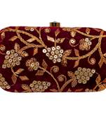 Maroon Clutch Purse For Women Party Wear