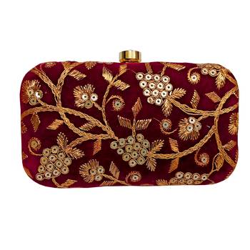 Maroon Clutch Purse For Women Party Wear 2