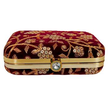 Maroon Clutch Purse For Women Party Wear 3
