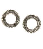 Infuzze Antique Gold-Toned Circular Drop Earrings