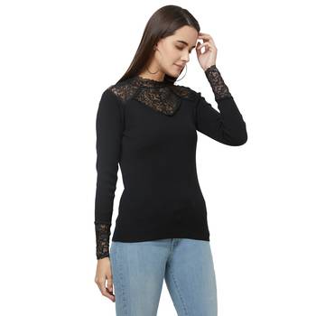 Black printed viscose tops 2