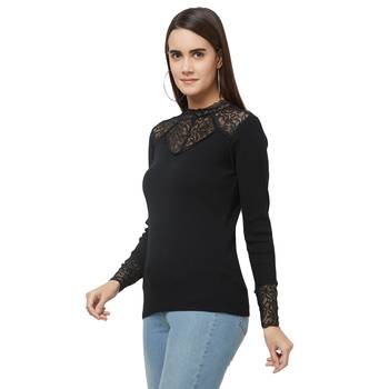 Black printed viscose tops 3