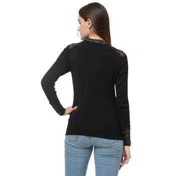 Black printed viscose tops 4