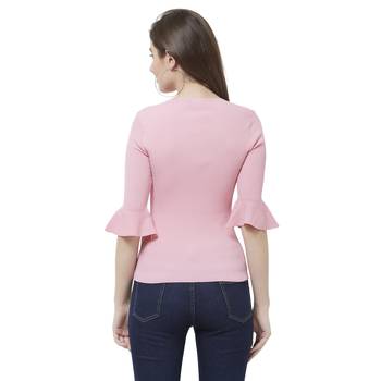 Pink printed rayon tops 4