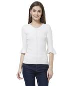 Off white printed rayon tops