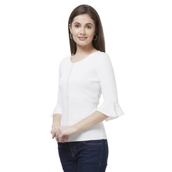 Off white printed rayon tops 3