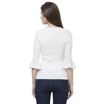 Off white printed rayon tops 4