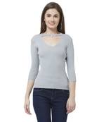 Blue printed rayon tops