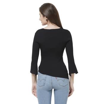 Black printed rayon tops 4