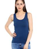 Blue printed cotton tops