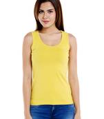 Yellow printed cotton tops
