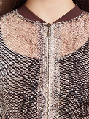Beige printed polyester tops 4