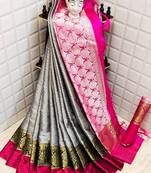 Womens  Designer  Silk  Saree With Designer  Blouse
