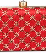 Embroidered Party Clutch Bag Black & Gold