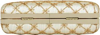 Party Clutch Bag White & Gold 5