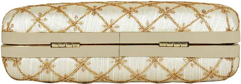 Party Clutch Bag White & Gold