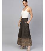 Charcoal Ethnic Motifs Rayon Slub Palazzo