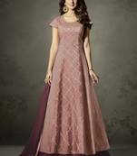 Mauve embroidered silk salwar