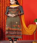 Black printed satin salwar