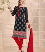 Black embroidered cotton salwar