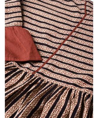 Striped Flared Kurta With Solid Churidar And Printed Dupatta 5