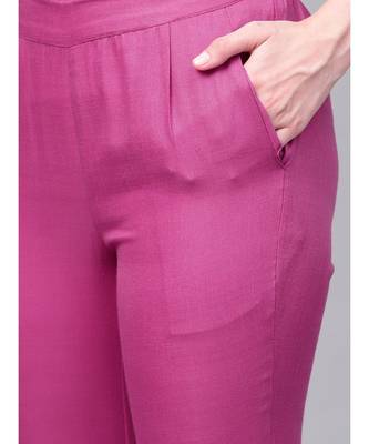 Embroidered Straight Kurta With Mirror Detailing Solid Pant 5