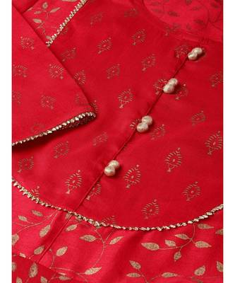 Printed Asymmetric Kurta With Printed Pant And Printed Dupatta 4