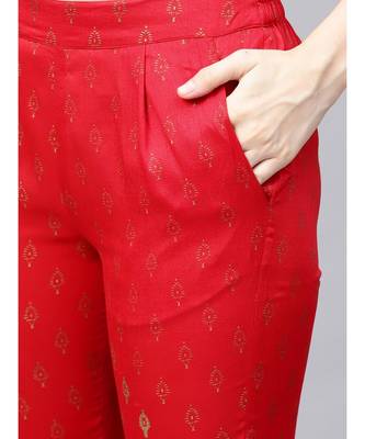 Printed Asymmetric Kurta With Printed Pant And Printed Dupatta 5