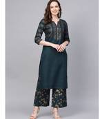 Printed Straight Kurta With Printed Palazzo