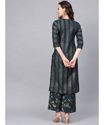 Printed Straight Kurta With Printed Palazzo 3