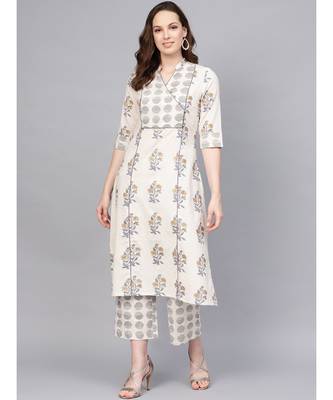 Angrakha Style A-Line Kurta With Printed Palazzo 1
