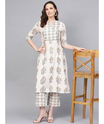 Angrakha Style A-Line Kurta With Printed Palazzo 2