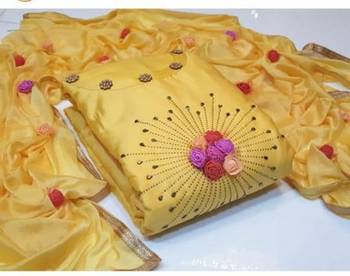 Yellow beads cotton salwar 1