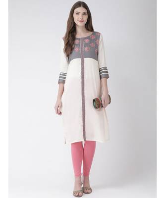 Grey printed Rayon kurtas-and-kurtis 4