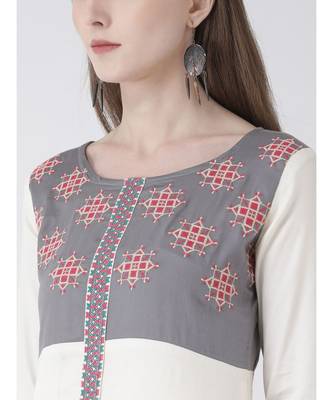 Grey printed Rayon kurtas-and-kurtis 5