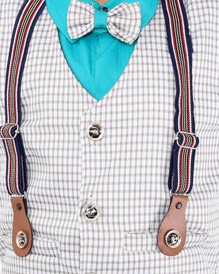 Green printed cotton silk boys-suit 4