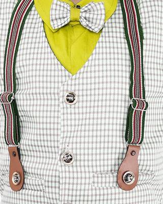 Yellow printed cotton silk boys-suit 5