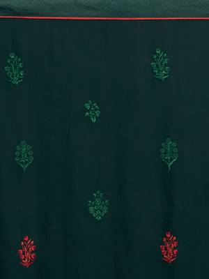 Green Embroidered Chiffon saree with blouse 5