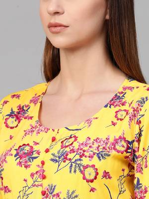 Yellow woven viscose rayon maxi-dresses 5