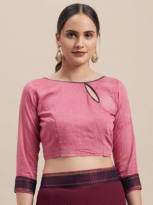 purple Embroidered Chiffon saree with blouse 3