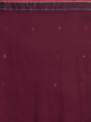 purple Embroidered Chiffon saree with blouse 4