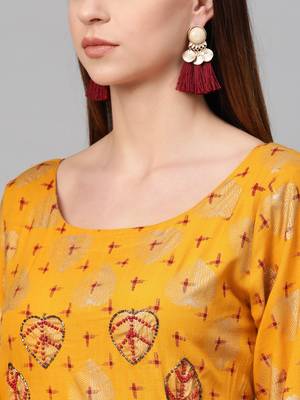 Mustard woven viscose rayon maxi-dresses 5