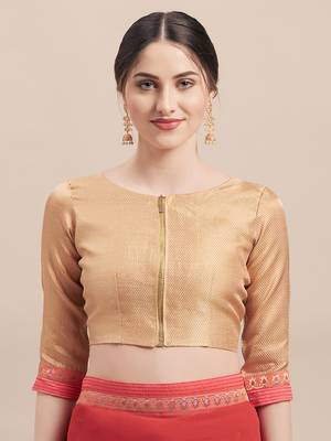 Red Embroidered Chiffon saree with blouse 3