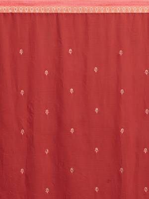Red Embroidered Chiffon saree with blouse 5
